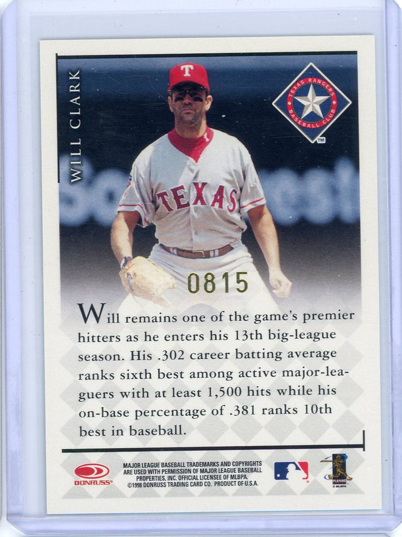 Will Clark 1998 Donruss Signature Series autograph green 