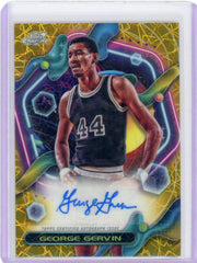 George Gervin 2023-24 Cosmic Chrome Gold Interstellar Refractor Autograph #'d 39/50