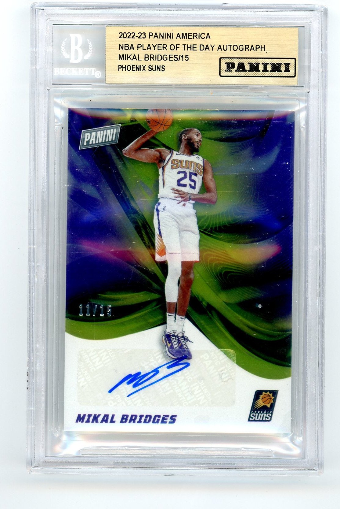 Mikal Bridges 2022-23 Panini POD Auto 11/15 #MB