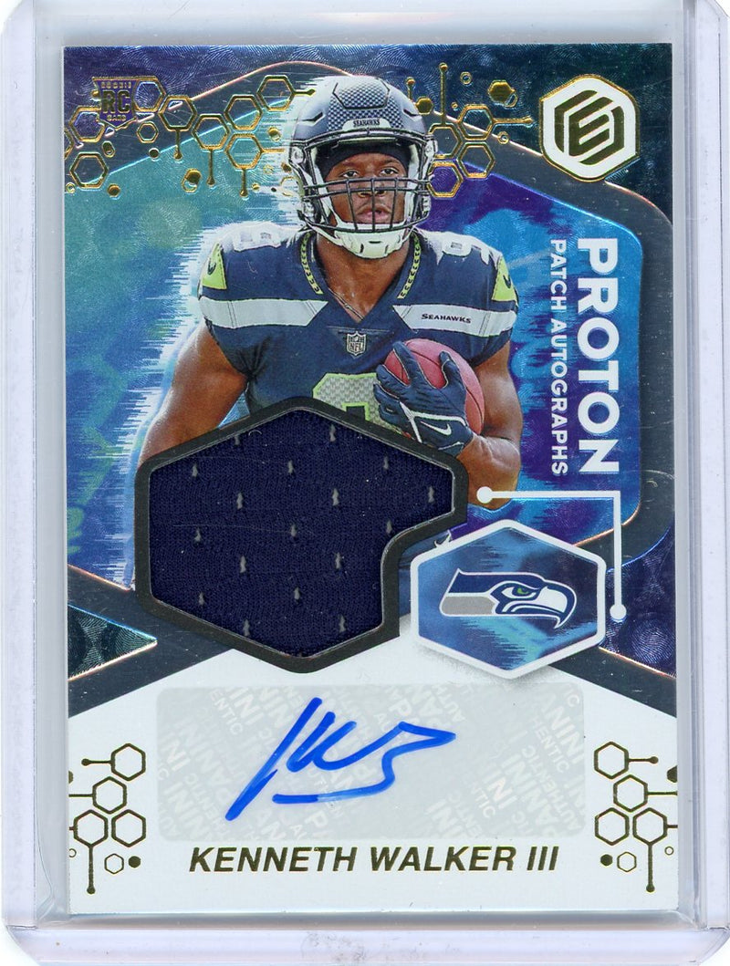 Kenneth Walker III 2022 Panini Elements Proton Patch Autographs RPA 