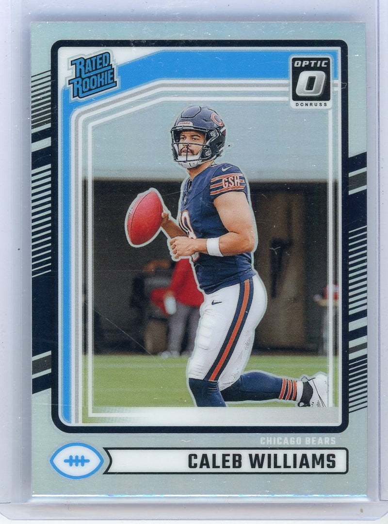 Caleb Williams 2024 Panini Donruss Optic Preview silver holo rookie card