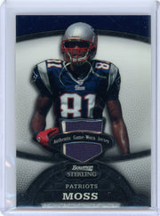 Randy Moss 2008 Topps Sterling auth. game-used jersey relic #'d 003/389