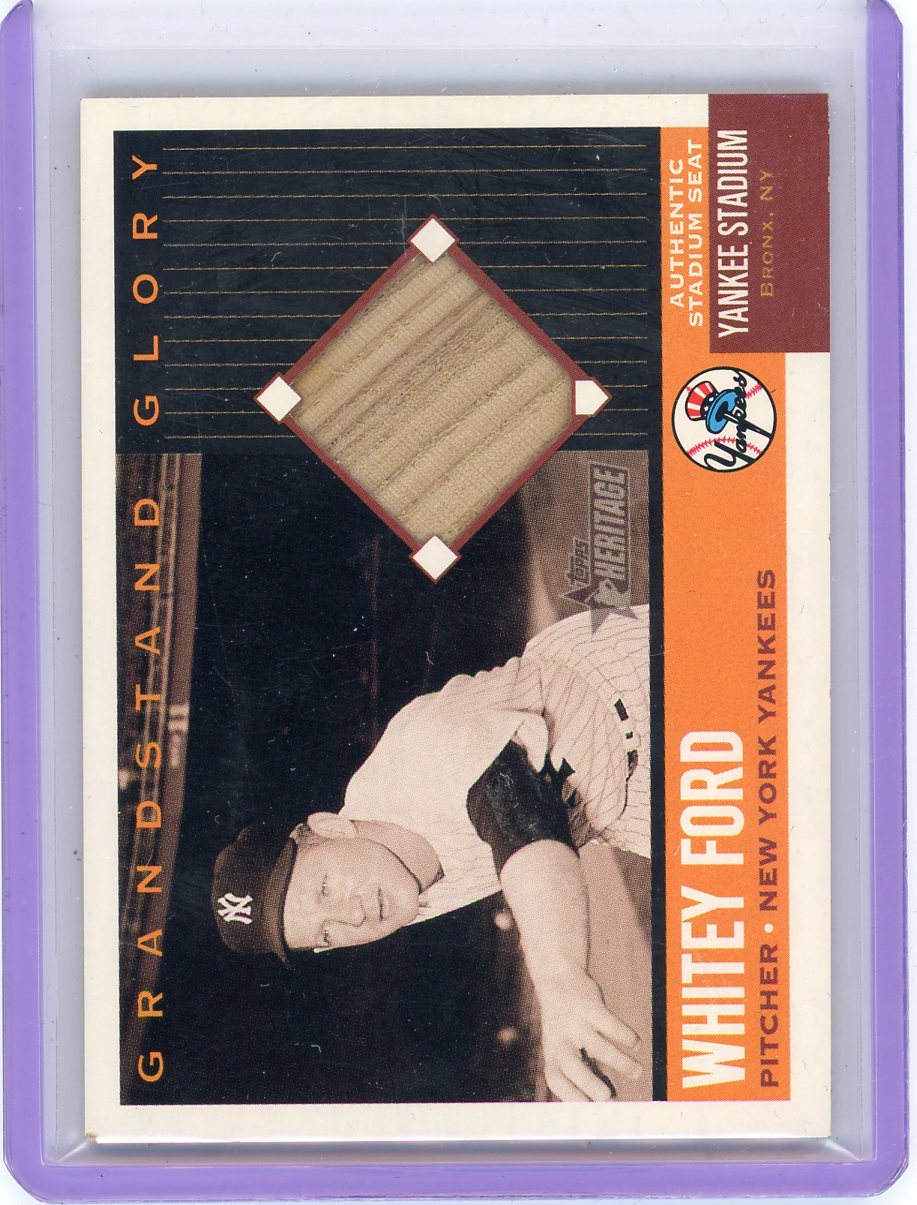 Whitey Ford 2002 Topps Heritage Grandstand Glory Yankee Stadium Seat relic