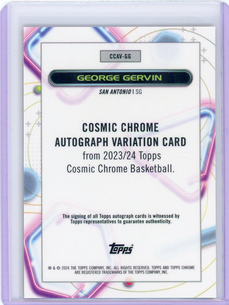 George Gervin 2023-24 Cosmic Chrome Gold Interstellar Refractor Autograph #'d 39/50