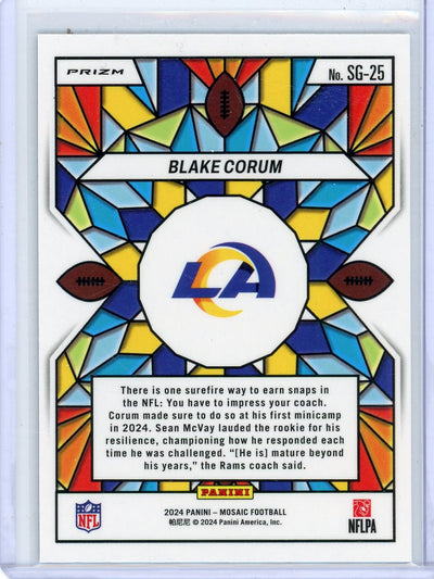 Blake Corum 2024 Panini Mosaic Stained Glass RC SSP