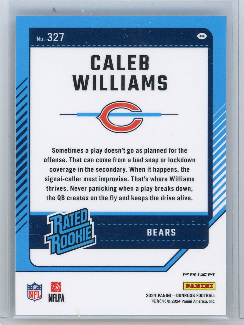 Caleb Williams 2024 Panini Donruss Optic Preview silver holo rookie card