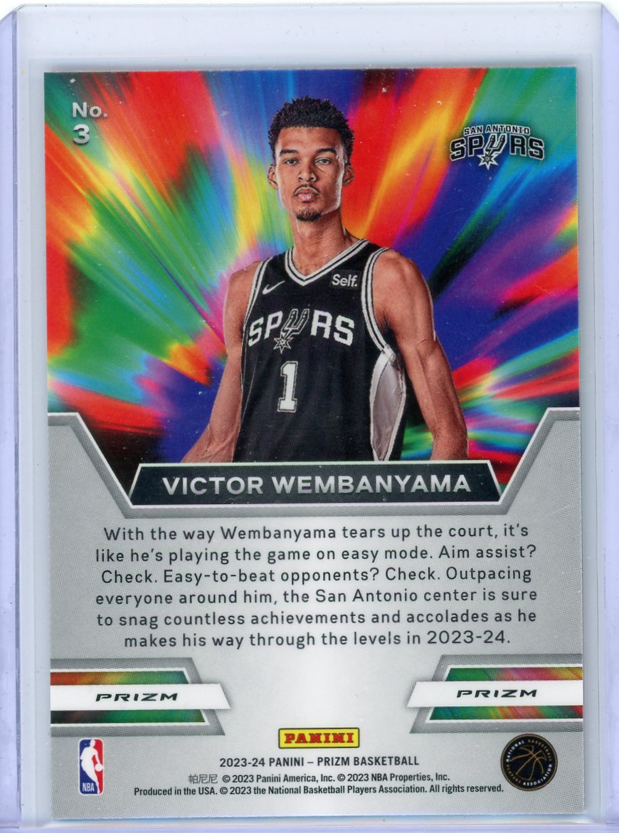 Victor Wembanyama 2023-24 Panini Prizm Instant Impact green prizm rookie card