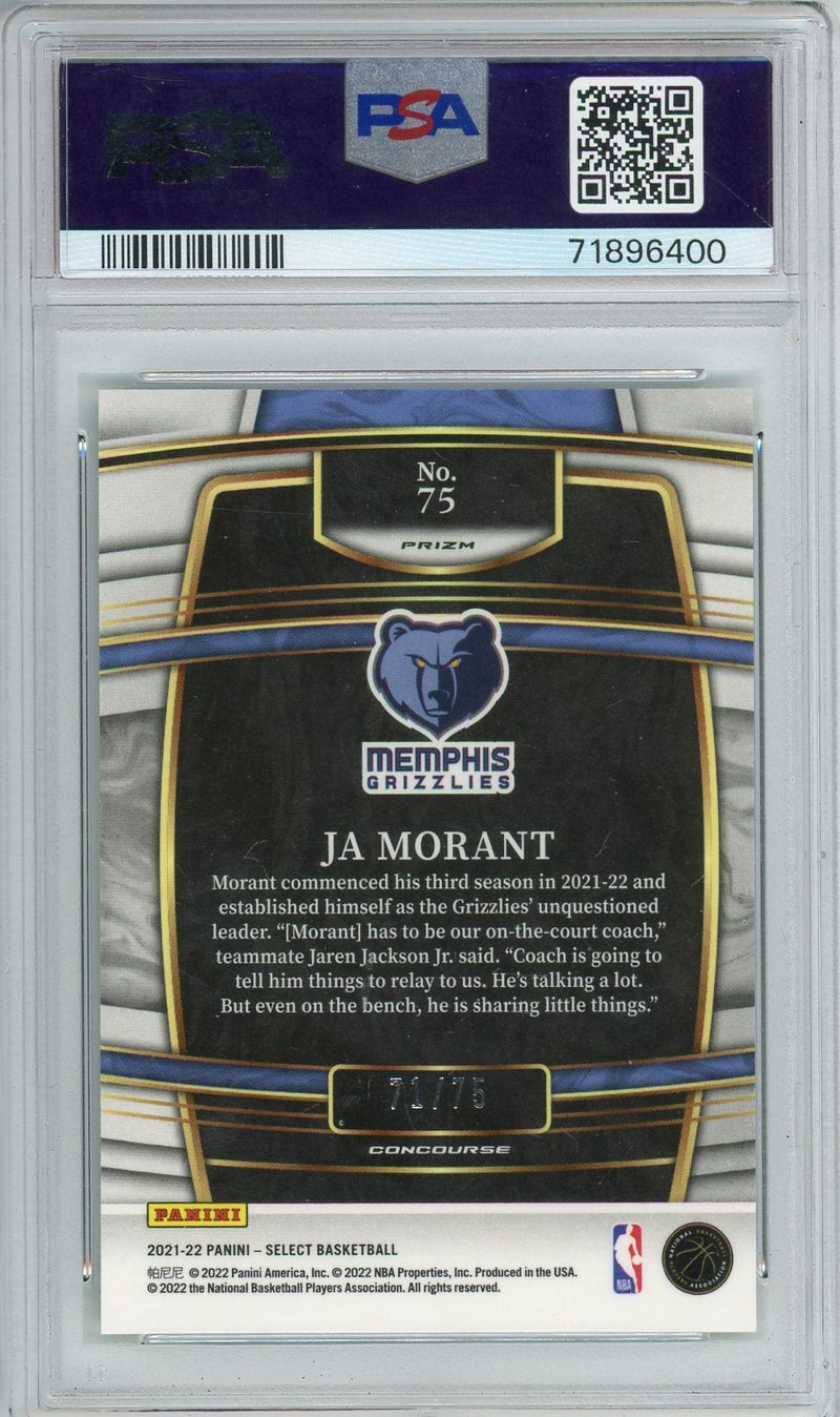 Ja Morant 2021 Panini Select Neon Green Prizm 