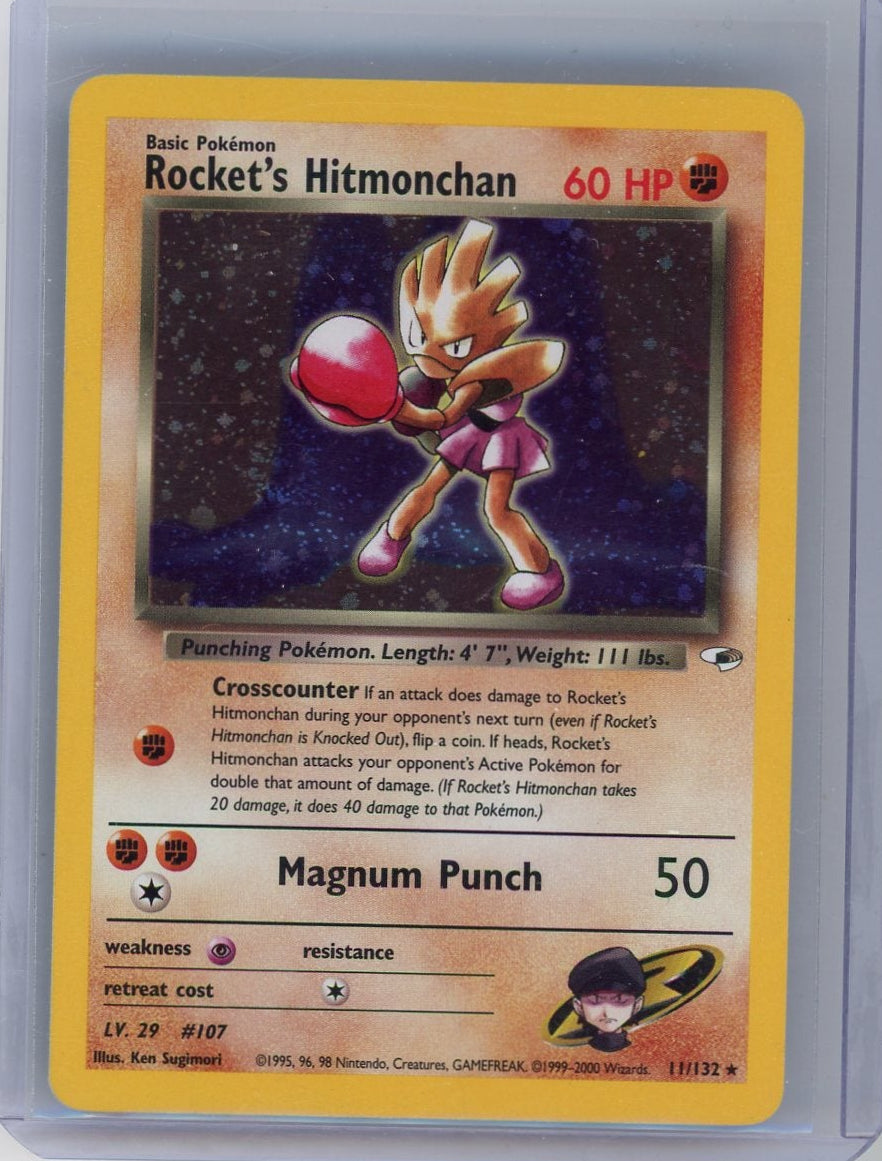 Rocket's Hitmonchan Pokémon Gym Heroes Holo #11/132