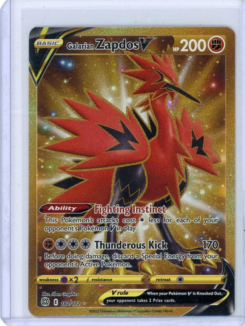 Galarian Zapdos V Pokémon Brilliant Stars Gold Hyper Rare 