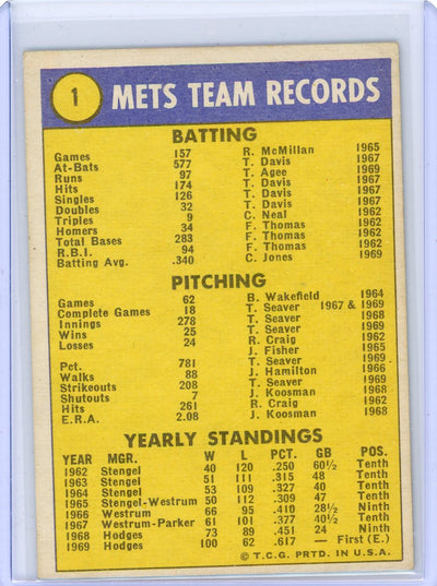 New York Mets World Champions 1970 Topps #1