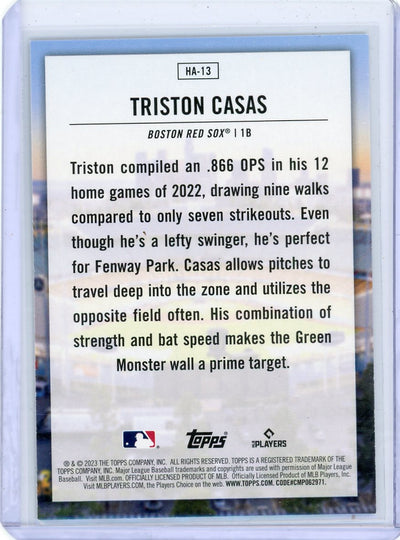 Triston Casas 2023 Topps Rookie Home Field Advantage SSP