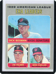 Jim Palmer Dick Bosman Mike Cuellar 1970 Topps ERA Leaders #68