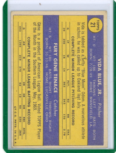 Vida Blue Gene Tenace 1970 Topps Rookie Stars #21