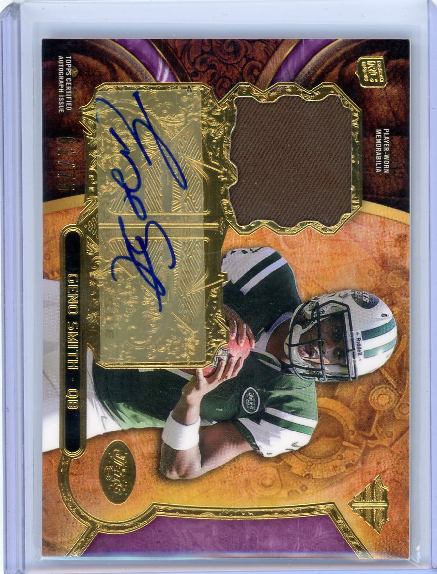Geno Smith 2013 Topps Triple Threads Rookie Patch Autograph #'d 61/75