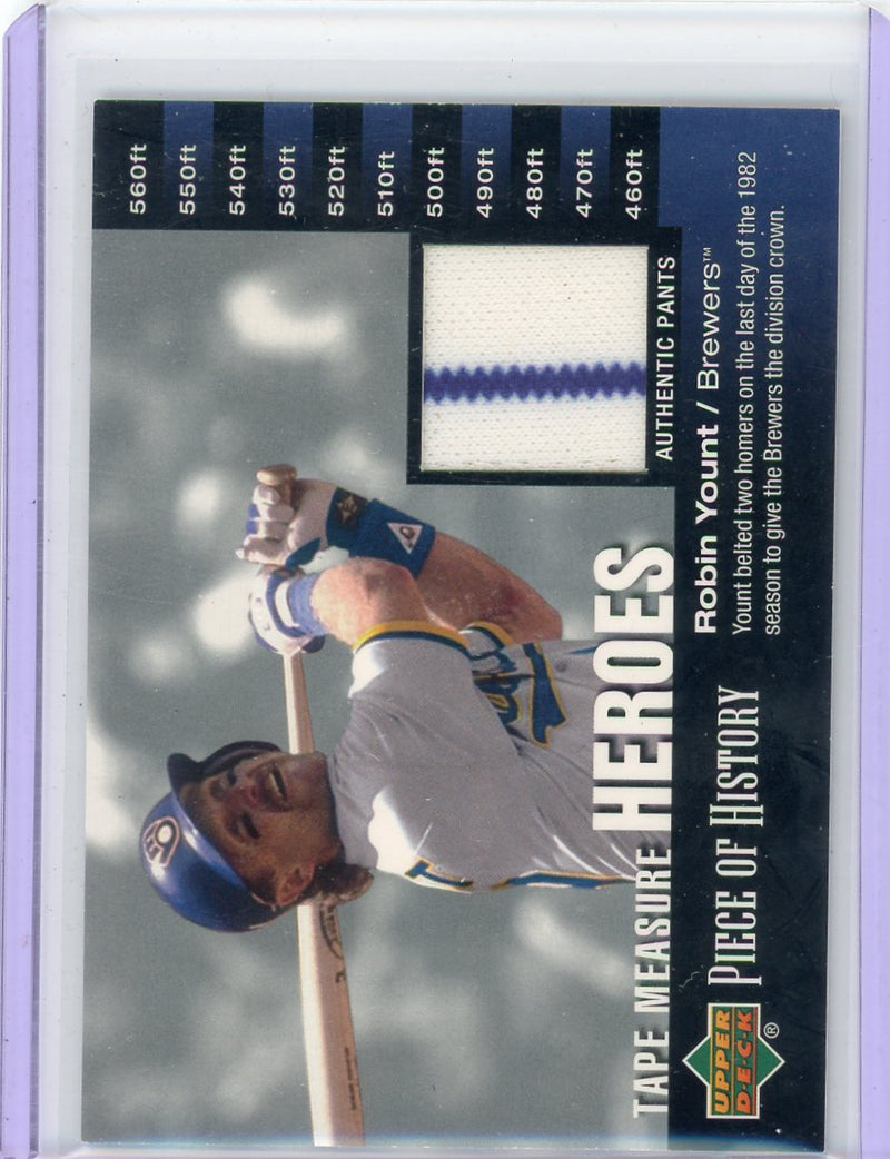 Robin Yount 2002 Upper Deck Piece Of History Tape Measure Heroes Jersey
