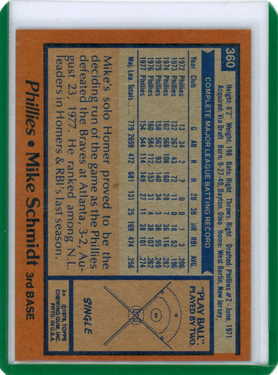 Mike Schmidt 1978 Topps #360