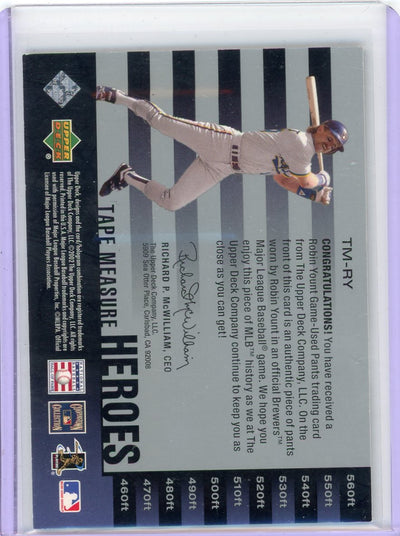 Robin Yount 2002 Upper Deck Piece Of History Tape Measure Heroes Jersey