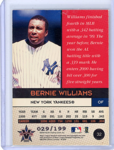 Bernie WIlliams 2000 Vanguard Red #'d 029/199