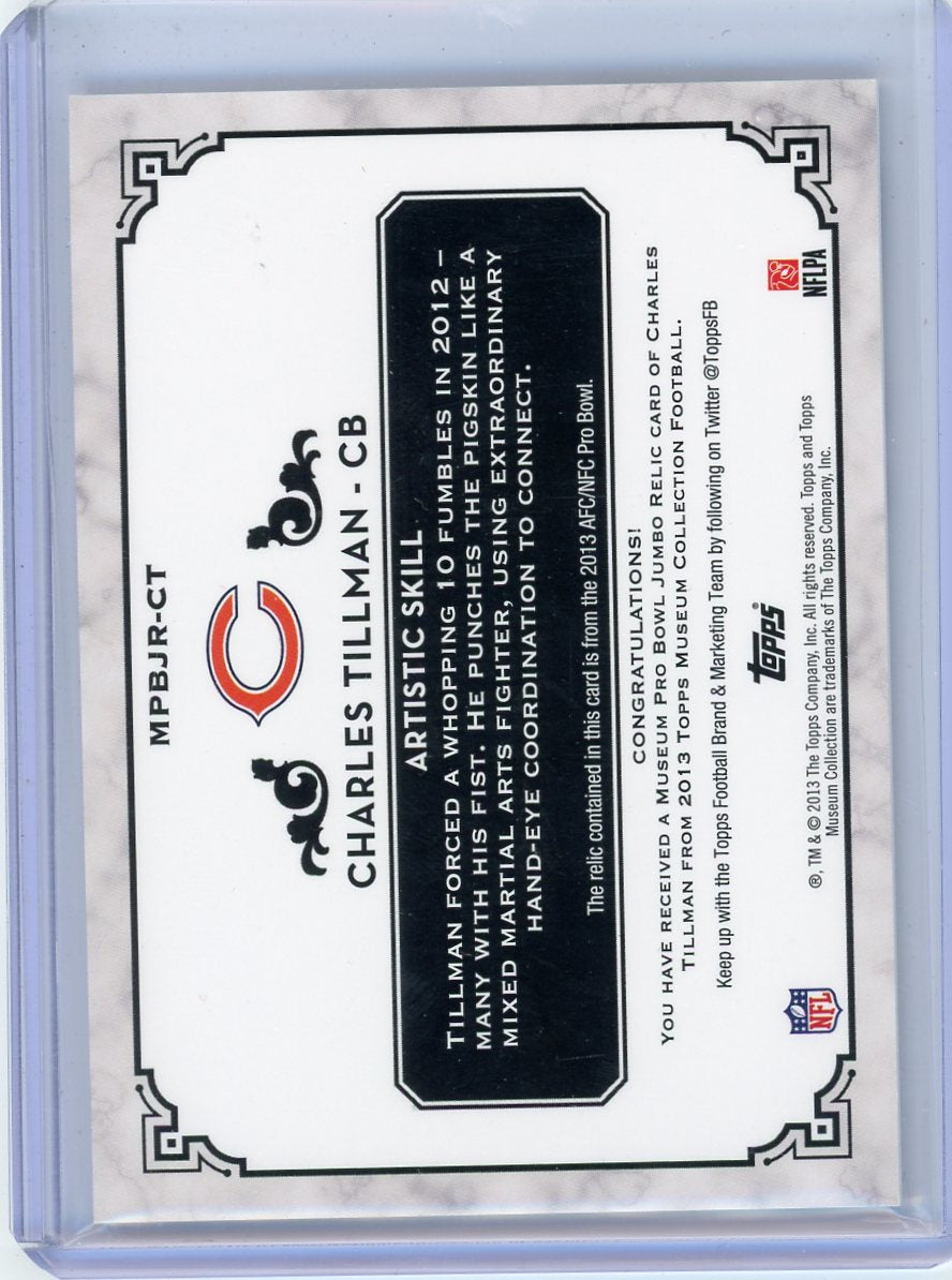 Charles Tillman 2013 Topps Museum Collection Pro Bowl Patch #'d 30/75