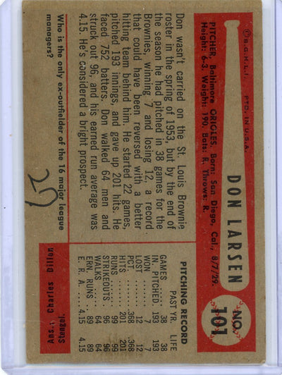 Don Larsen 1954 Topps #101