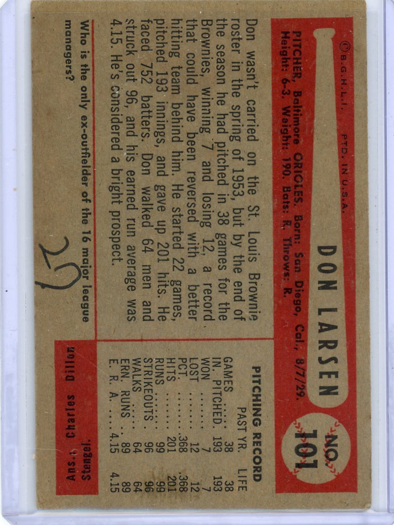 Don Larsen 1954 Topps 