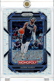 Jaden Hardy 2022 Panini Prizm Monopoly White Money Shimmer Rookie #'d 1/1