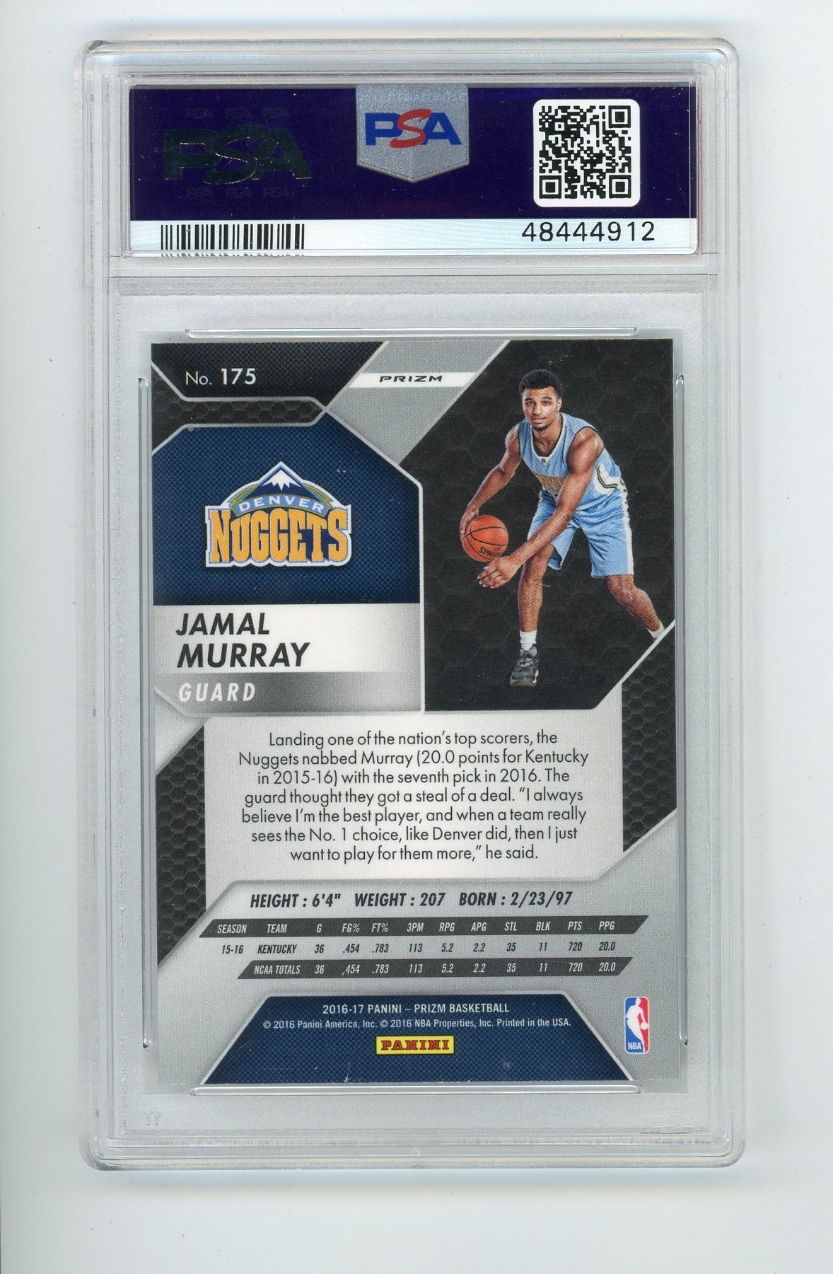 Jamal Murray 2016 Panini Silver Prizm PSA 10