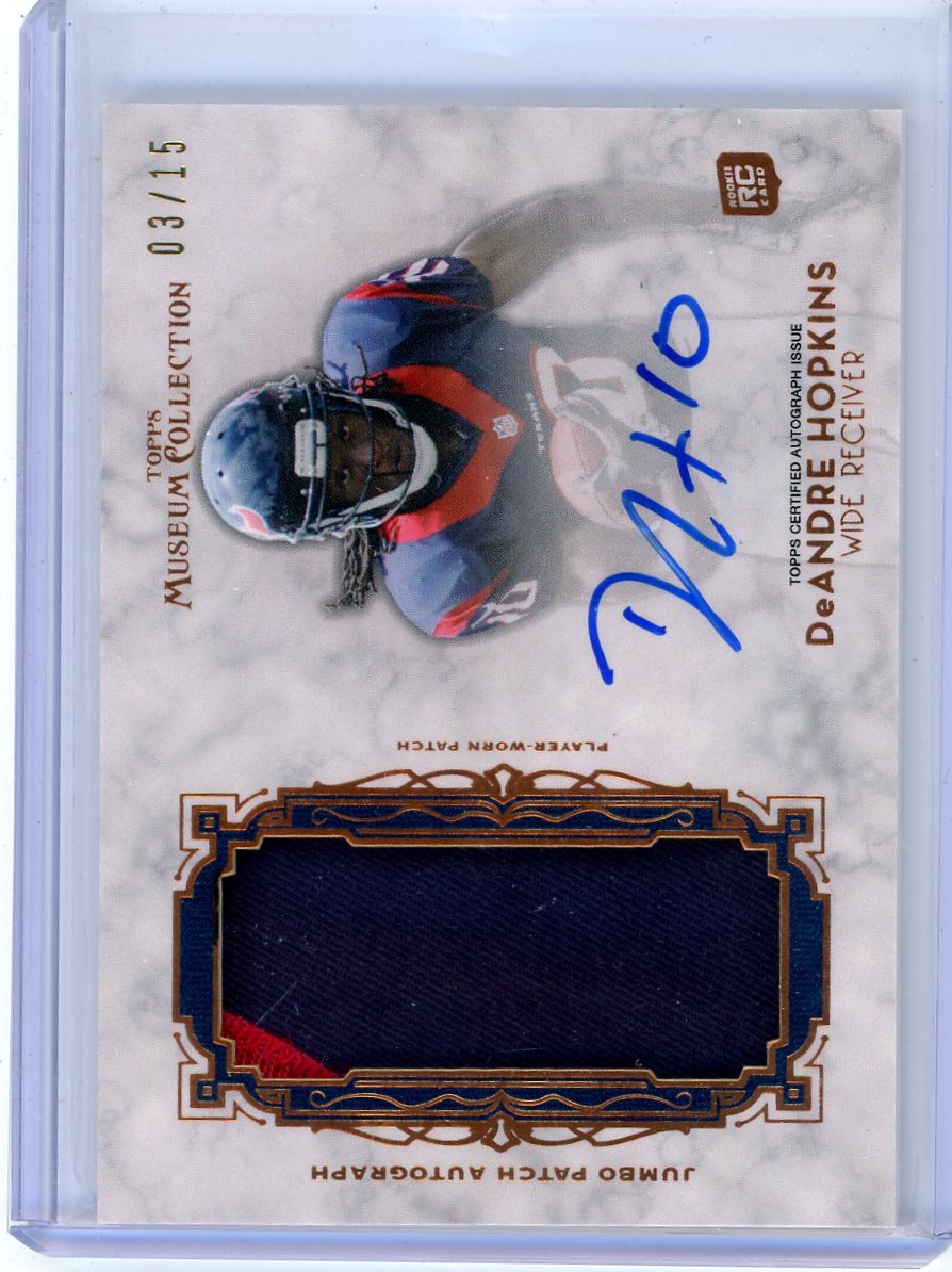 DeAndre Hopkins 2013 Topps Museum Collection Rookie Patch Autograph #'d 03/15