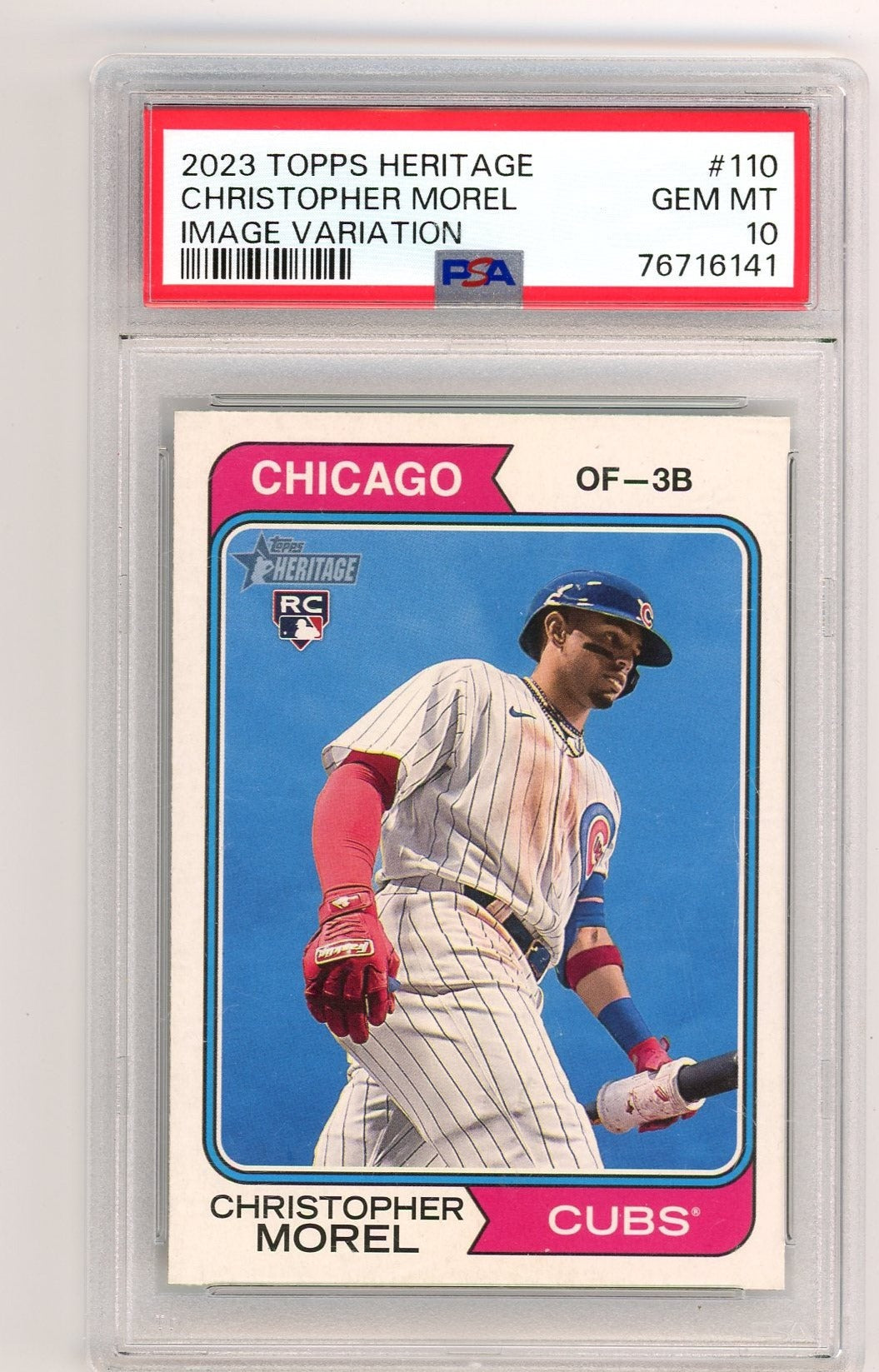 Christopher Morel 2023 Topps Heritage Image Variation rookie card PSA 10