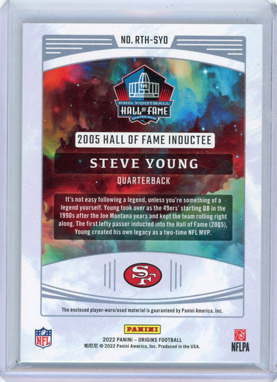 Steve Young 2022 Panini Origins Rise to the Hall jersey relic #'d 20/25