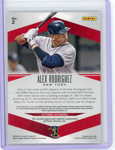 Alex Rodriguez 2015 Elite Baseball Members Only Kersey Relic