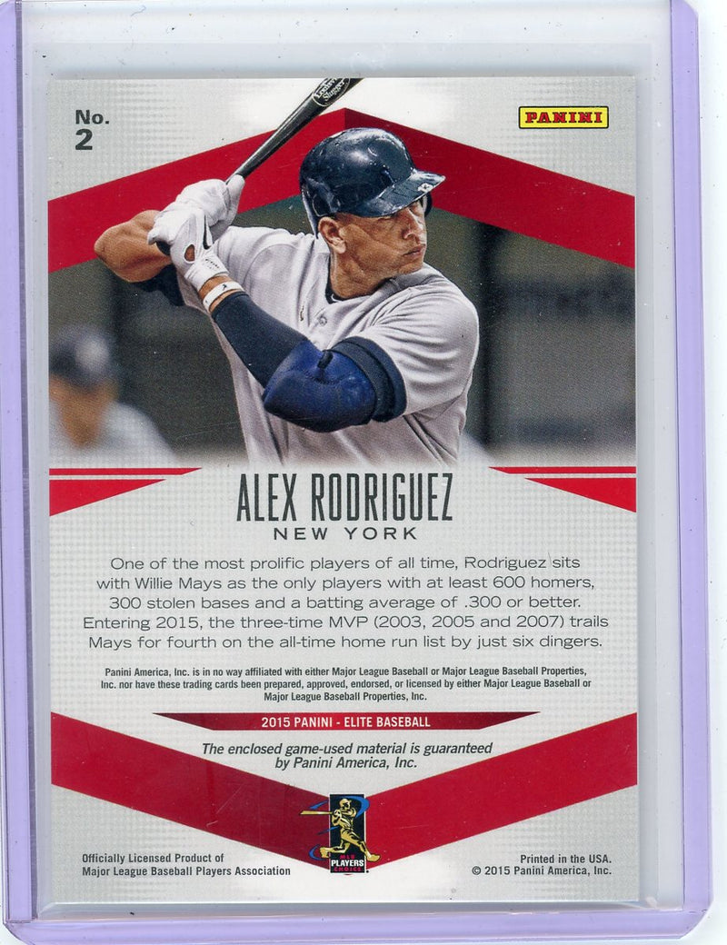 Alex Rodriguez 2015 Elite Baseball Members Only Kersey Relic