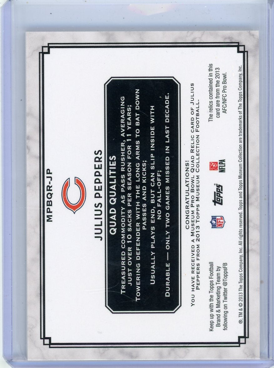 Julius Peppers 2013 Topps Museum Collection Pro Bowl Quad Patch #'d 06/10