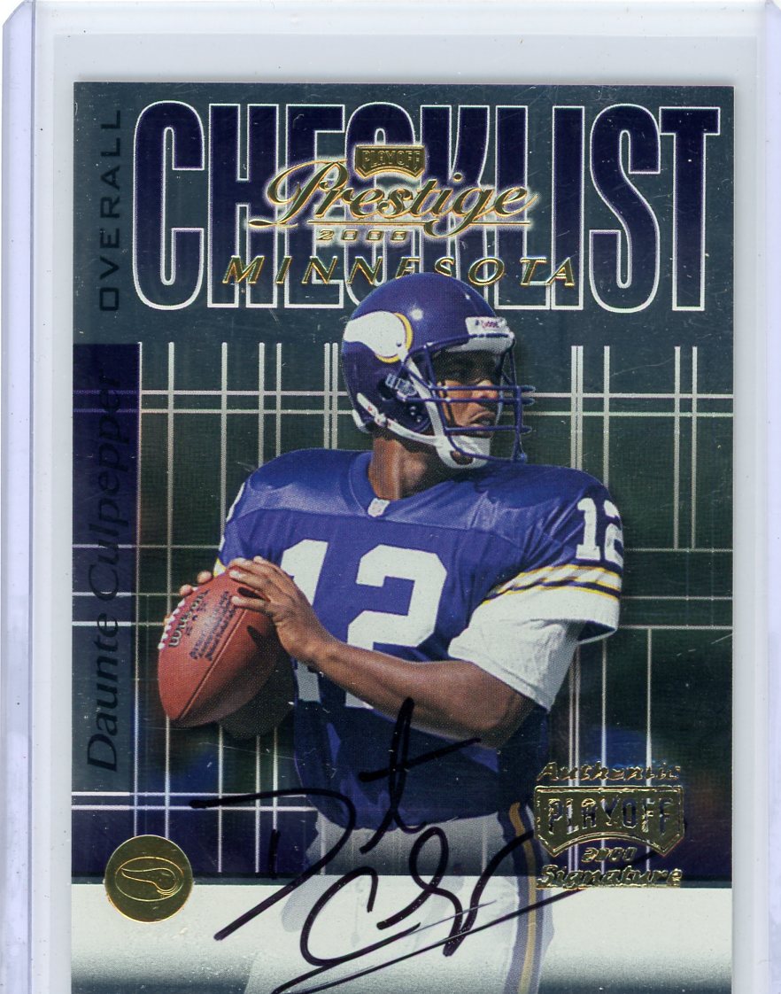 Daunte Culpepper 2001 Playoff Prestige Team Checklist Auto