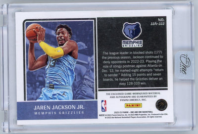 Jaren Jackson Jr. 2022 Panini One Jumbo Jersey Autograph Purple #'d 11/35