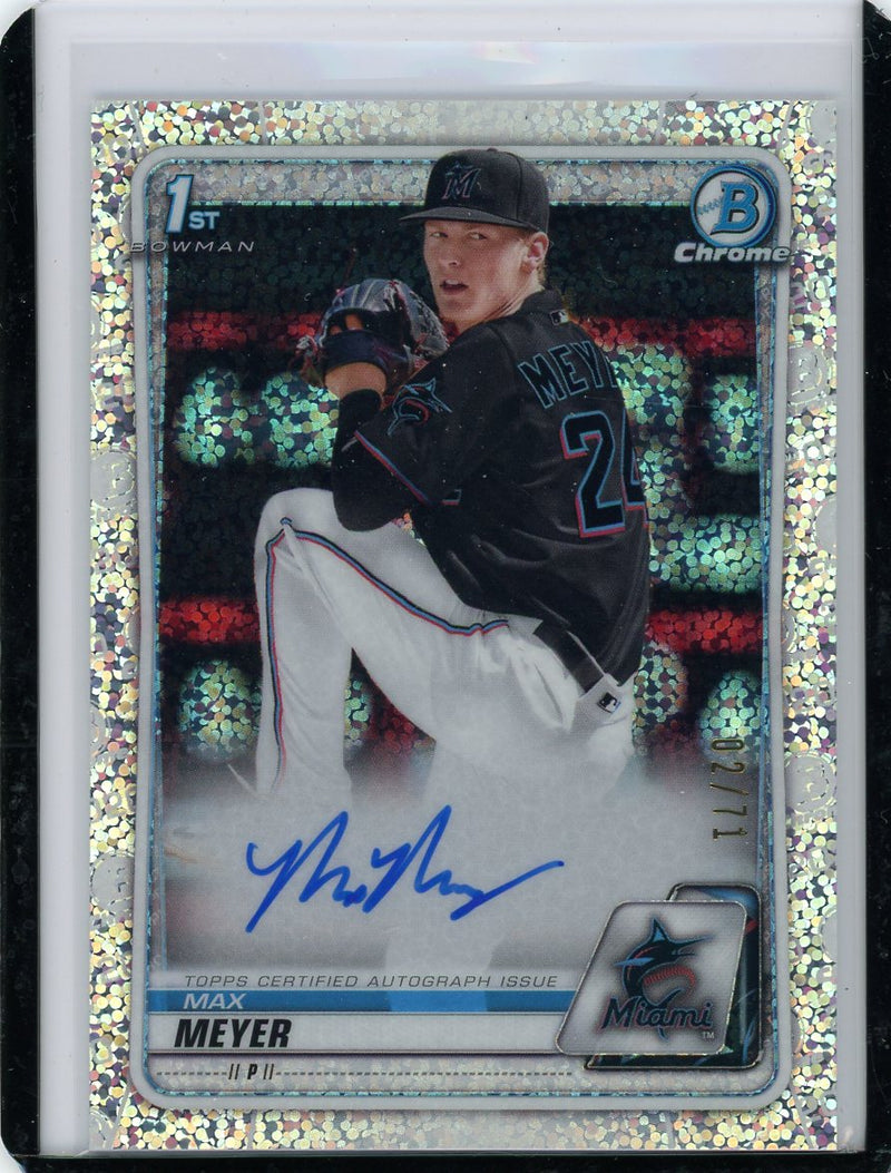 Max Meyer 2020 1st Bowman Chrome autograph speckle refractor 