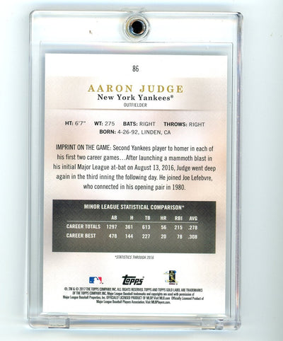 Aaron Judge 2017 Topps Gold Label rookie card blue #'d 048/150