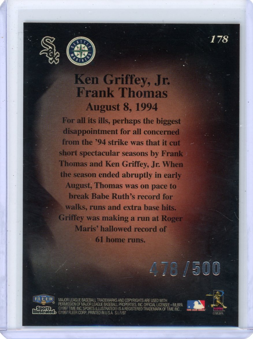 Ken Griffey Jr. / Frank Thomas 1997 Fleer Top Guns Extra Edition #'d 478/500