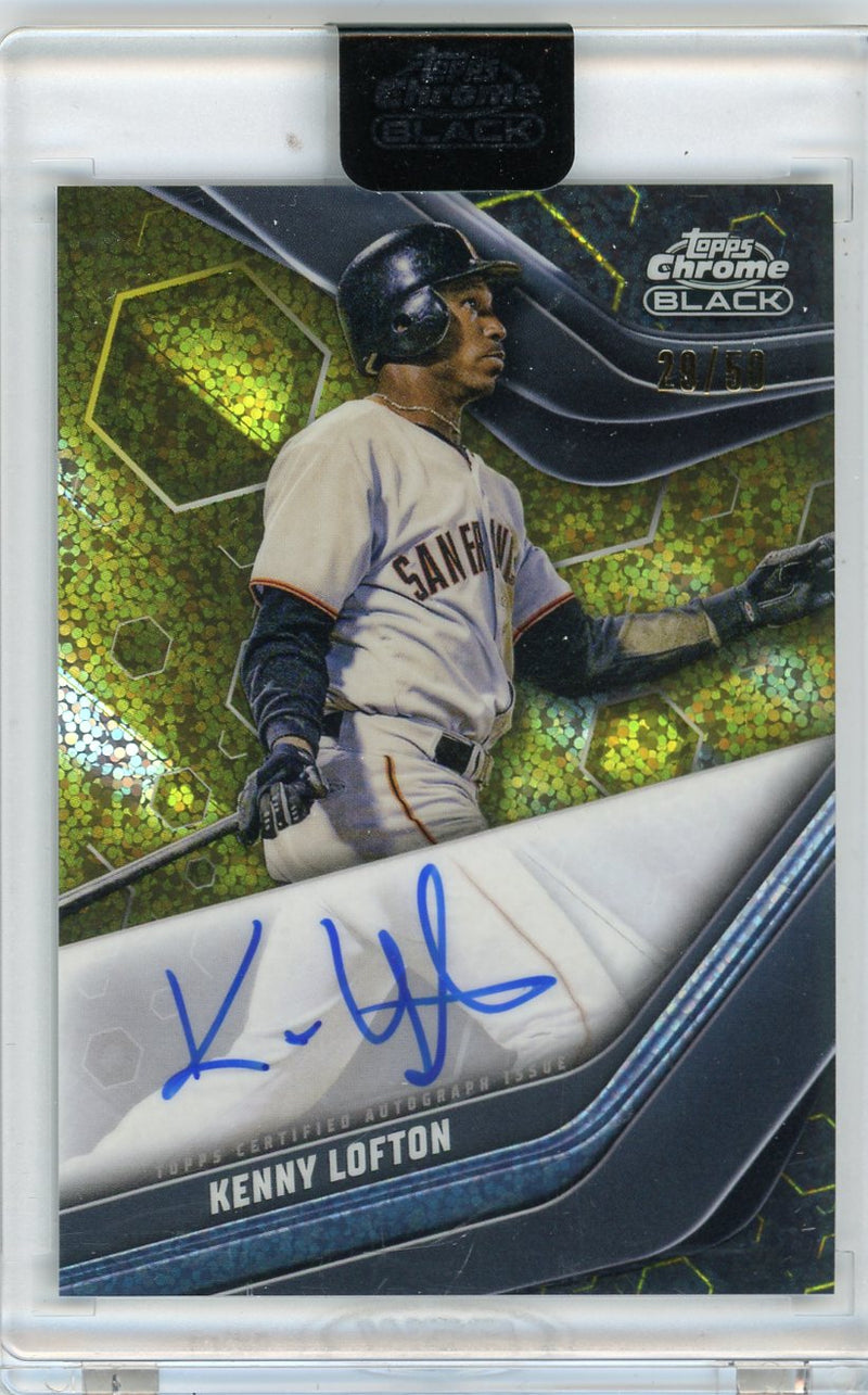 Kenny Lofton 2023 Topps Chrome Black autograph gold mini diamond ref. 