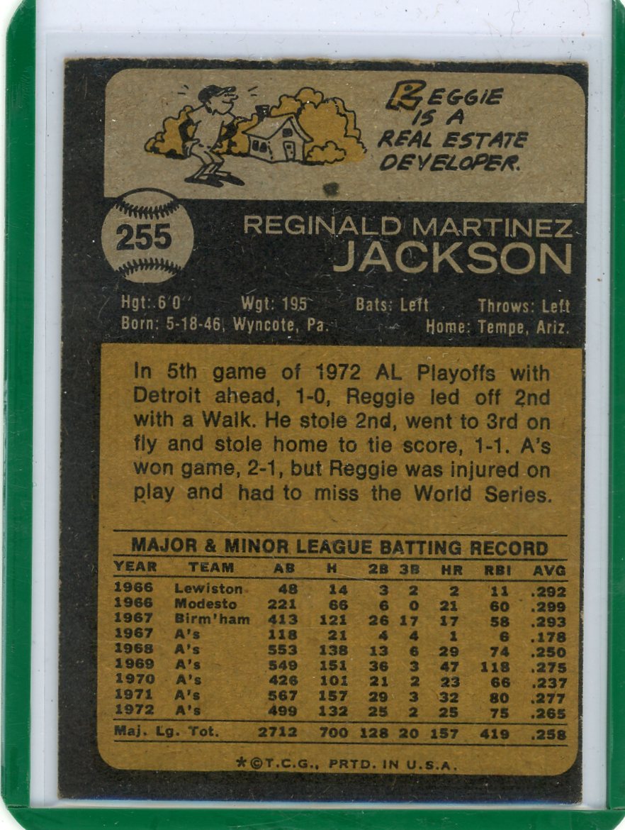 Reggie Jackson 1973 Topps #255