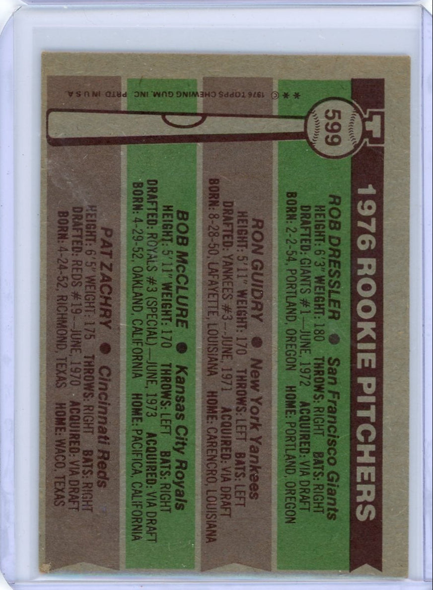 Ron Guidry 1976 Topps Rookie Pitchers #599