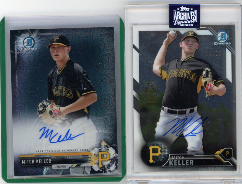 Mitch Keller autograph rookie 2-card lot (base + /99)