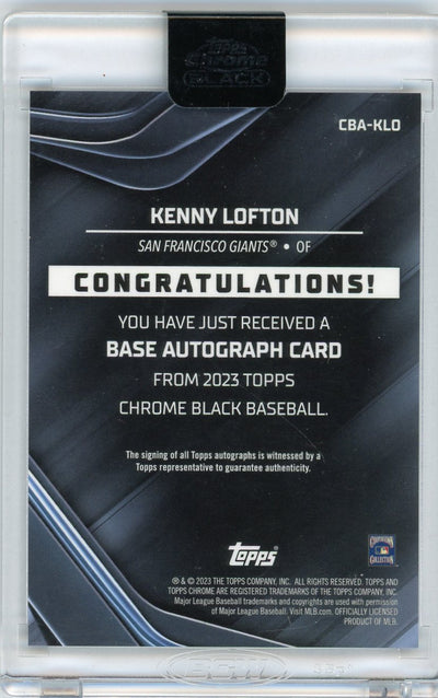 Kenny Lofton 2023 Topps Chrome Black autograph gold mini diamond ref. #'d 29/50