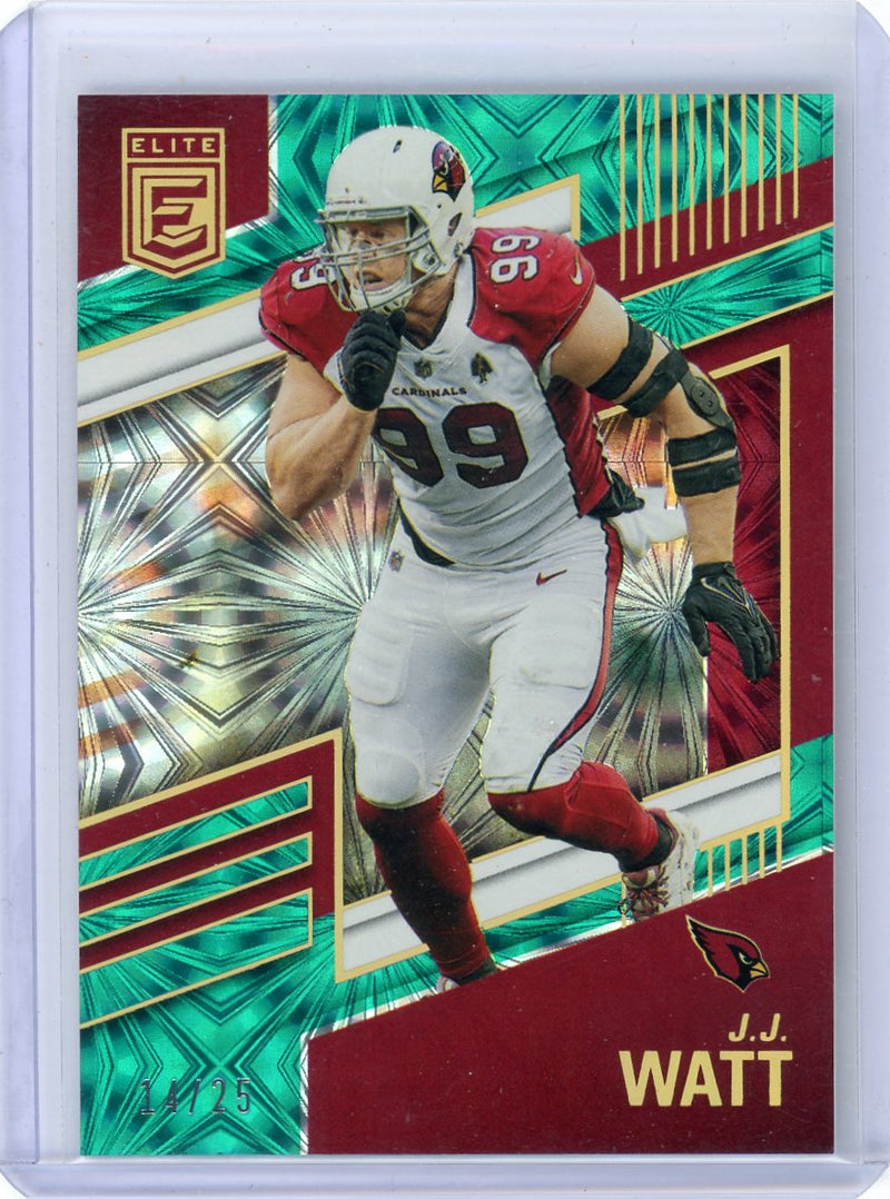 JJ Watt 2022 Panini Donruss Elite teal fireworks 