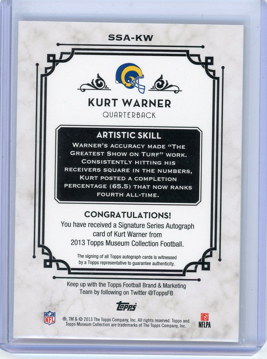 Kurt Warner 2013 Topps Museum Collection Autograph #'d 44/55