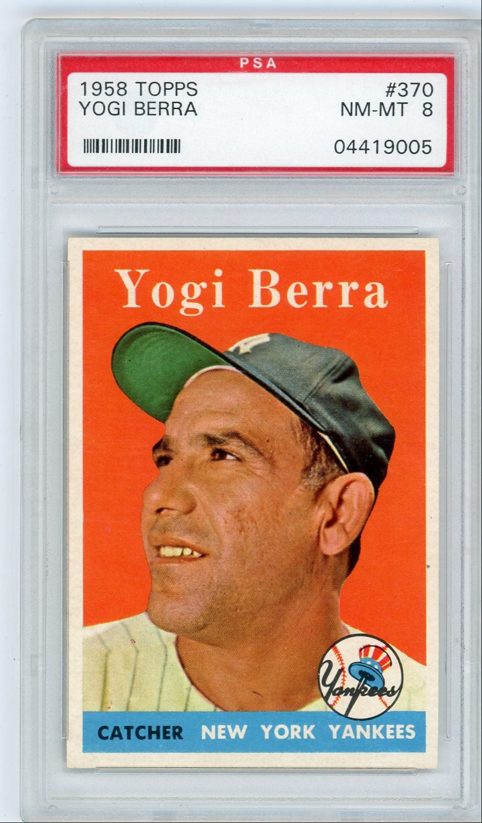Yogi Berra 1958 Topps #370 PSA 8