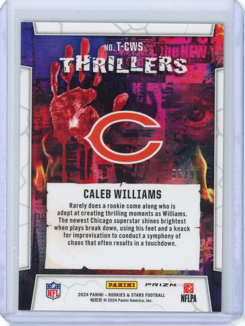 Caleb WIlliams 2024 Panini Rookies & Stars Thrillers Red 