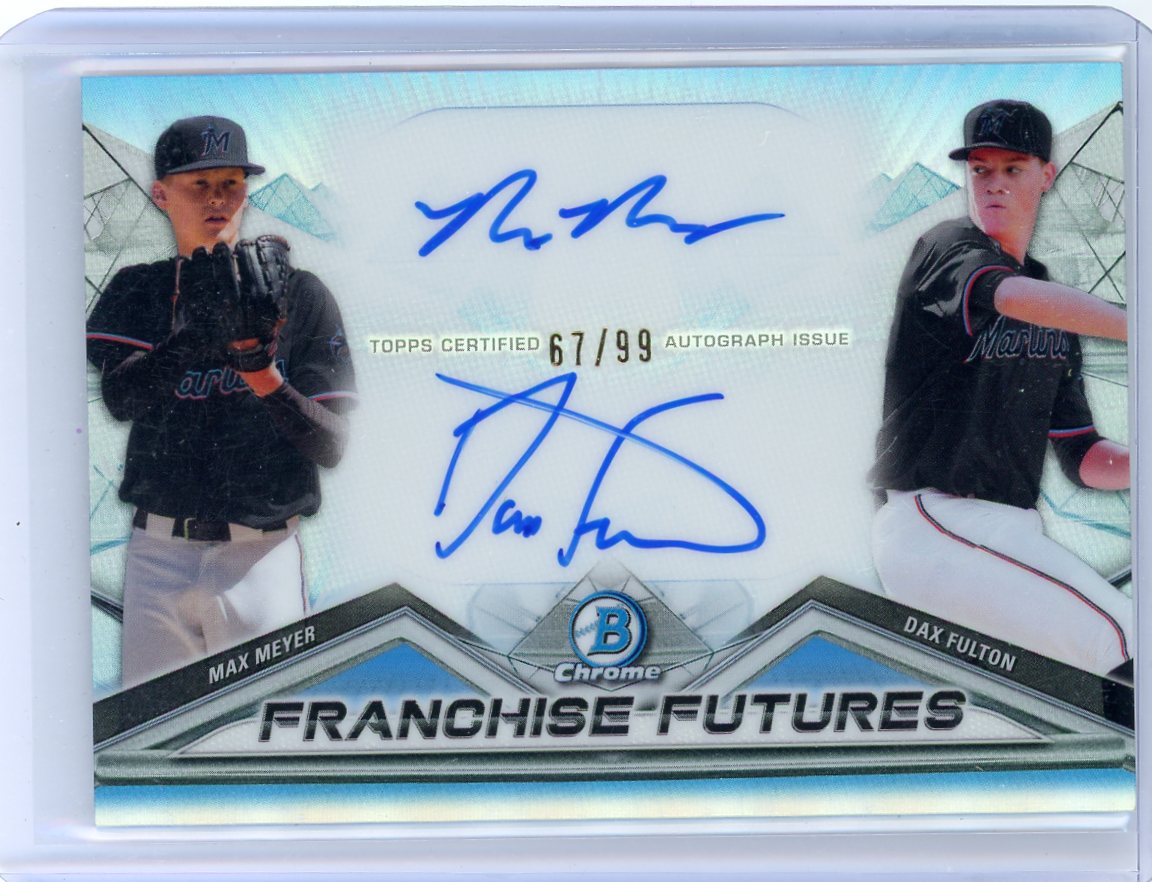 Max Meyer Dax Fulton 2020 Bowman Chrome Franchise Futures dual autograph #'d 67/99