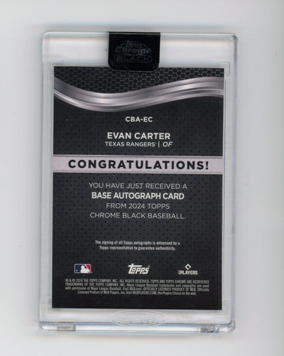 Evan Carter 2024 Topps Chrome Black autograph rookie card